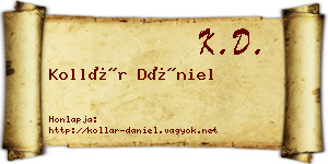 Kollár Dániel névjegykártya
